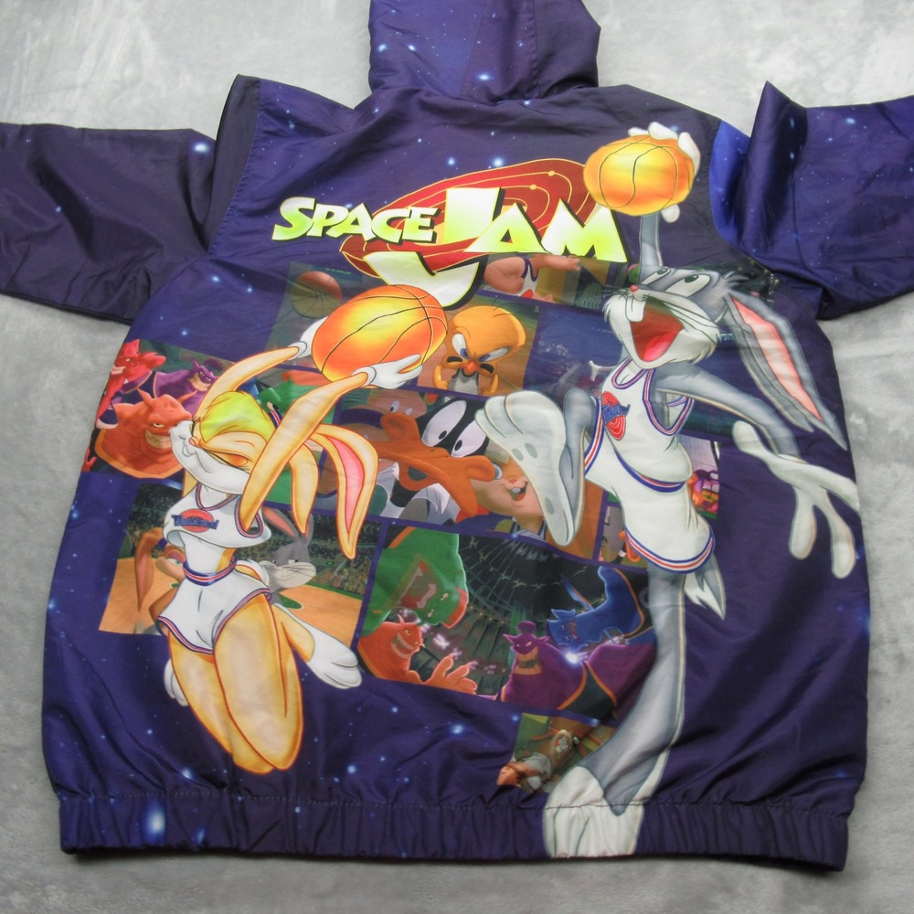 Space Jam Jacket‎ Mens Medium Purple Tune Squad Graphic Lightweight Packable - Picture 9 of 14